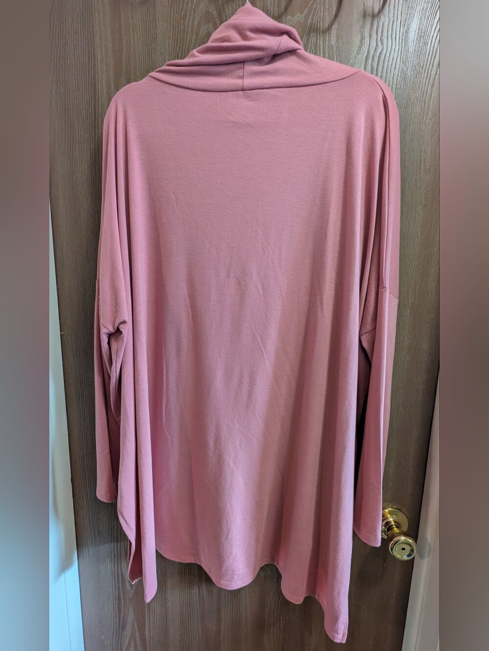 Zenana Outfitters Rose Cowl Neck Long Sleeve Tunic - Picture 2 of 4